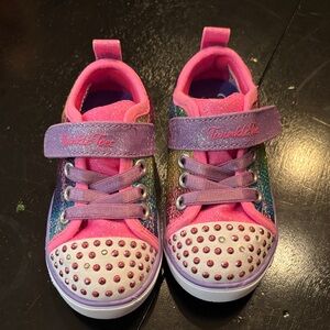 Skechers Twinkle Toes Pink and Purple Sneakers